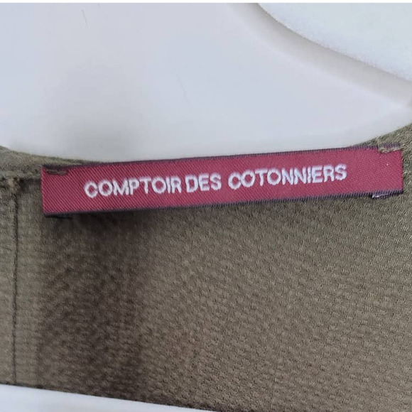 Comptoir des Cotonniers Facination Jumpsuit Dark Kaki Belted Wrap Neckline XXS - Picture 4 of 7